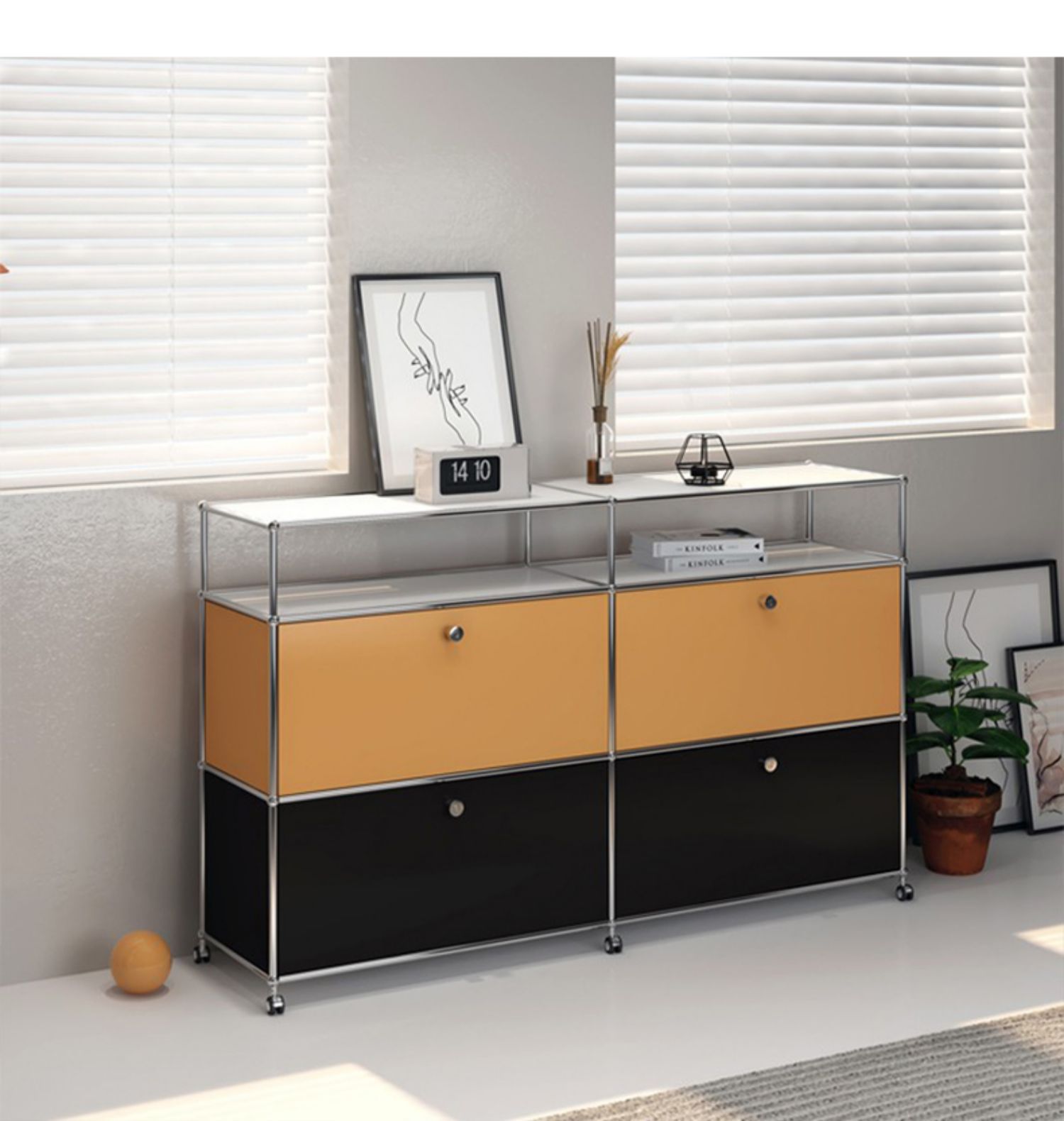 中古usm模块柜子组合不锈钢多功能简约ins风装饰餐边柜收纳柜斗柜-阿里巴巴