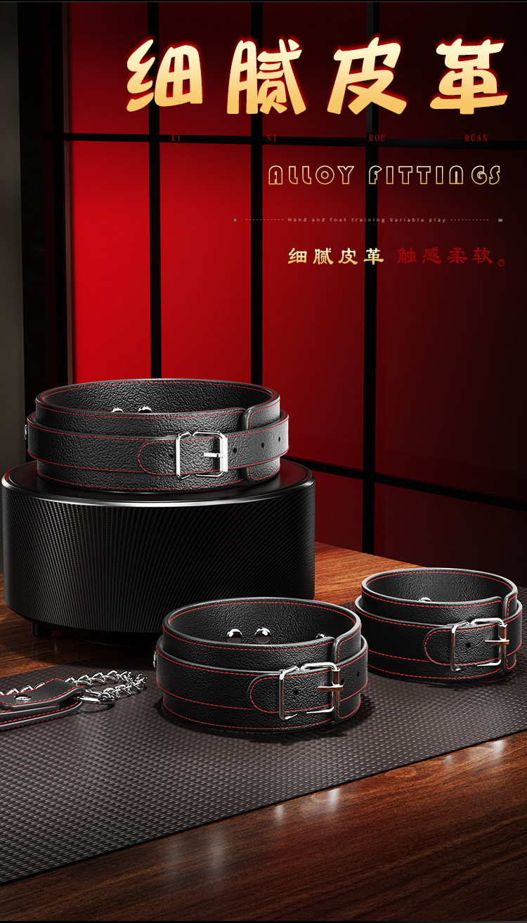 Jiuai SM Domain Control Bondage Set with Handcuffs, Whip, Ball Gag and Nipple Clamps — detail image 6