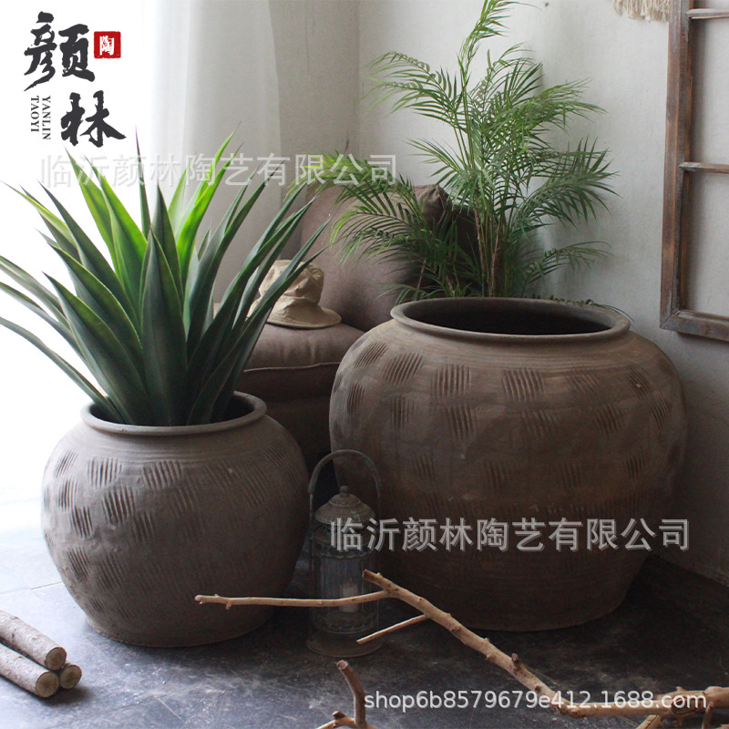 Cerámica de cerámica grasa vasija de cerámica gruesa vasija de barro vasija de cerámica retrógrada gran vasija de cerámica gran vasija de árboles