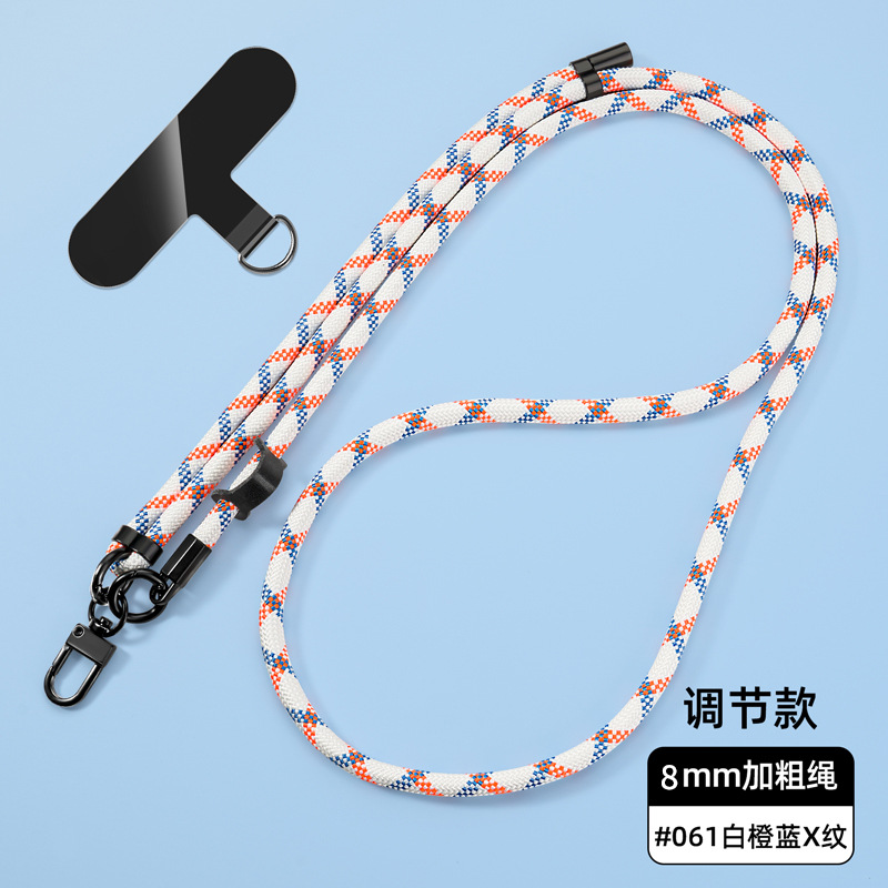 Cordón para teléfono móvil de 8mm, cuello colgante, mensajero, muñeca, eslinga de nailon resistente, cuerda anti-pérdida, longitud ajustable, espalda