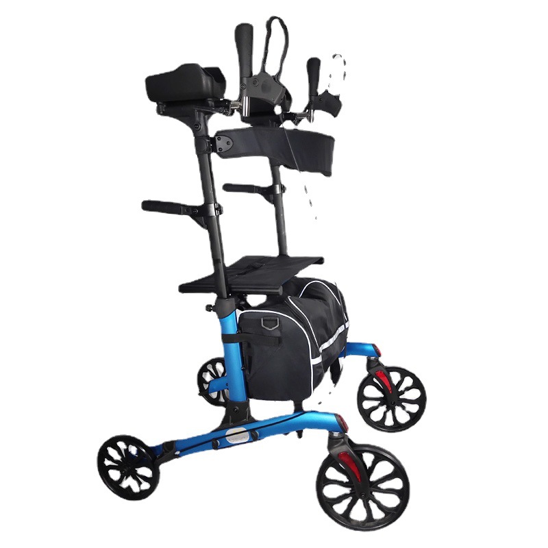 Elbow folding elderly four-wheel walking chair armrest frame handle brake grip Walker Walker fashion shopping cart