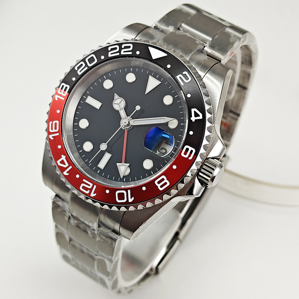 GMT Four-pin Automatic Mechanical Watch Two-color Coke Ring Luminous Men's High-end Watch Cross-border Explosions