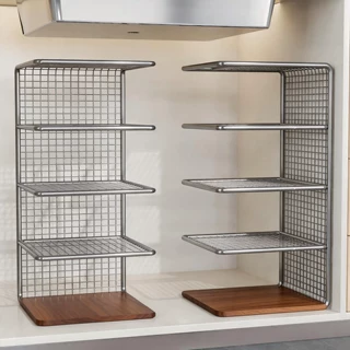 厨房置物架家用橱柜内多层保鲜膜收纳架多功能碗碟餐具调料储物架