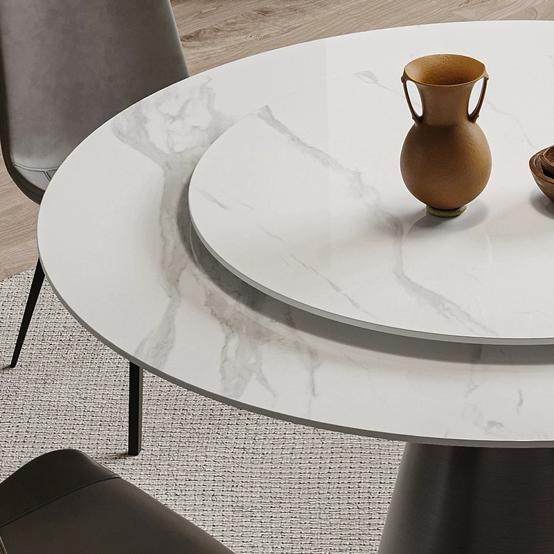 Pandora Rock placa mesa de comedor y silla combinación italiano minimalista Luz de lujo hogar pequeño apartamento moderno minimalista mesa giratoria mesa de comedor
