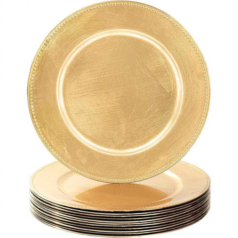 Foreign Trade Charger Plate Plastic Dinner Plate Wedding Banquet Party Birthday Christmas Holiday Celebration Fruit and Nut Plate