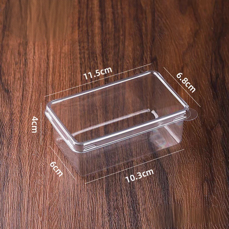 Caja de embalaje de tiramisu, pastel de mousse, postre, leche de soja, caja de embalaje transparente desechable, horneado doméstico