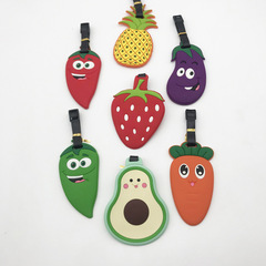 Creative fruit luggage accessories tags anti-loss tags travel boarding passes PVC luggage tags soft plastic shipping tags