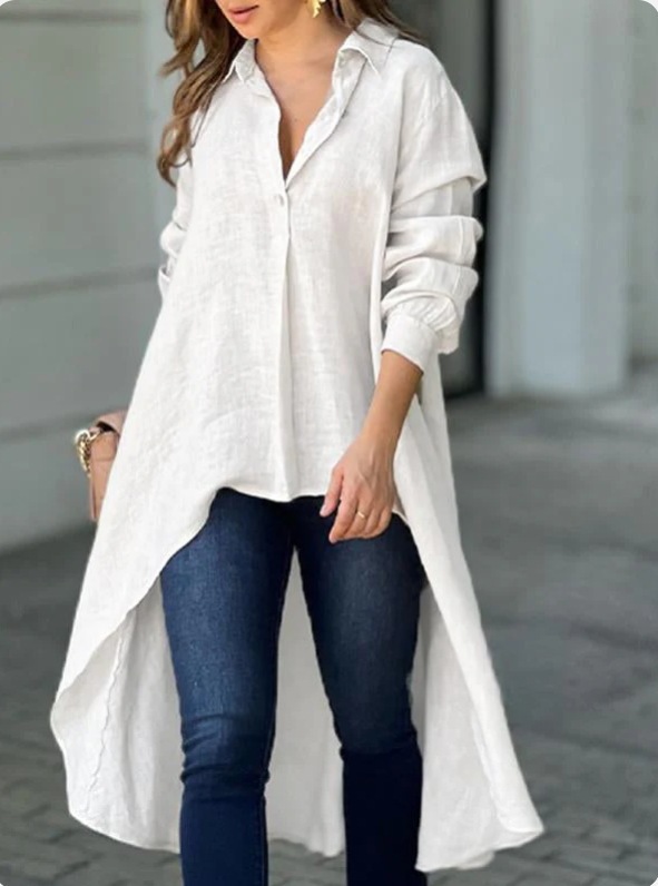 Turndown Neckline Wholesale Women's Streetwear Solid Color Long Sleeve Button Blouses