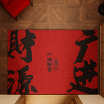 红色丝圈地垫新年喜庆入户门垫家用玄关刮沙除尘地毯防滑耐用脚垫