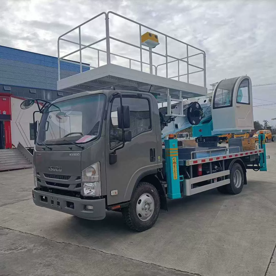 五十铃23米大平台高空作业车 出口中亚俄罗斯ISUZU28米空中作业车