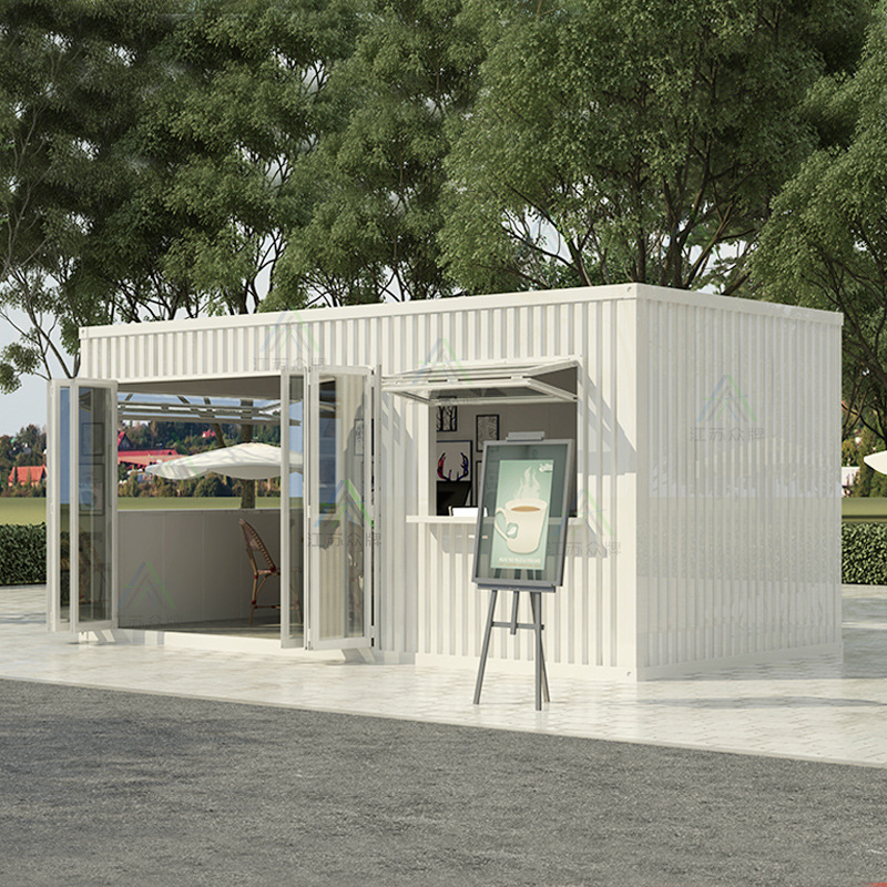 Contenedor casa móvil tienda cafetería tienda de té con leche coche de aperitivos calle comercial quiosco escénico B & B