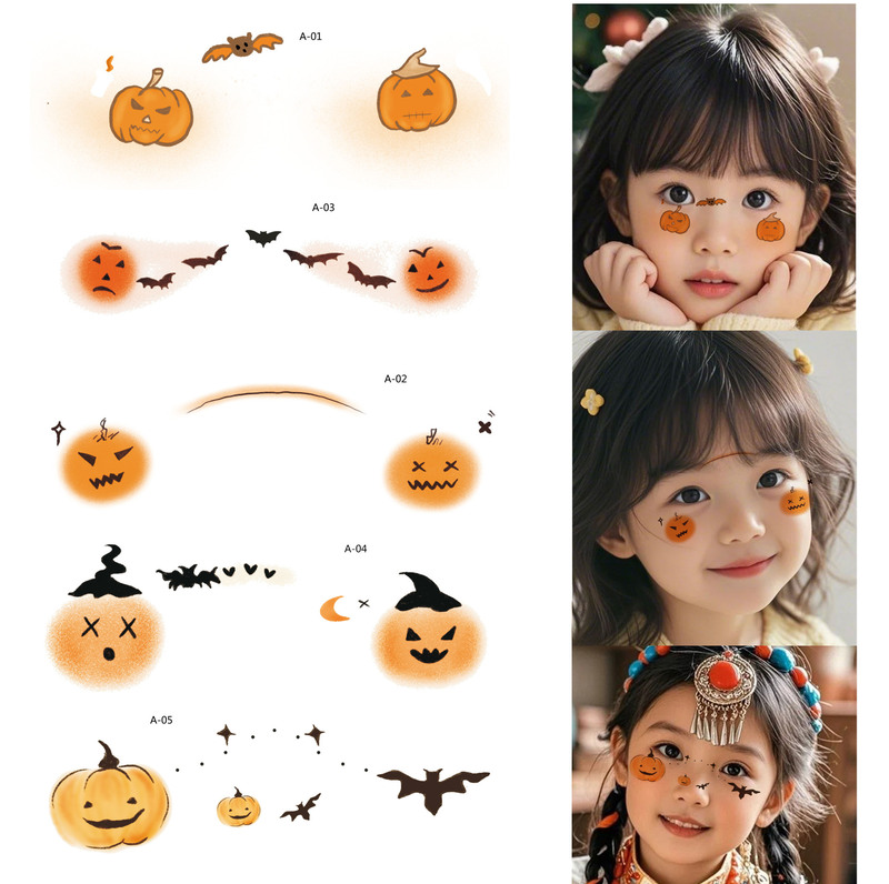 Makeup Face Stickers, Snowflake Tattoo Stickers, Custom-Made Sunburn Heart Cartoon New Year Makeup, Cute Halloween Tattoo Stickers Makeup Face Stickers, Snowflake Tattoo Stickers, Custom-Made Sunburn Heart Cartoon New Year Makeup, Cute Halloween Tattoo Stickers