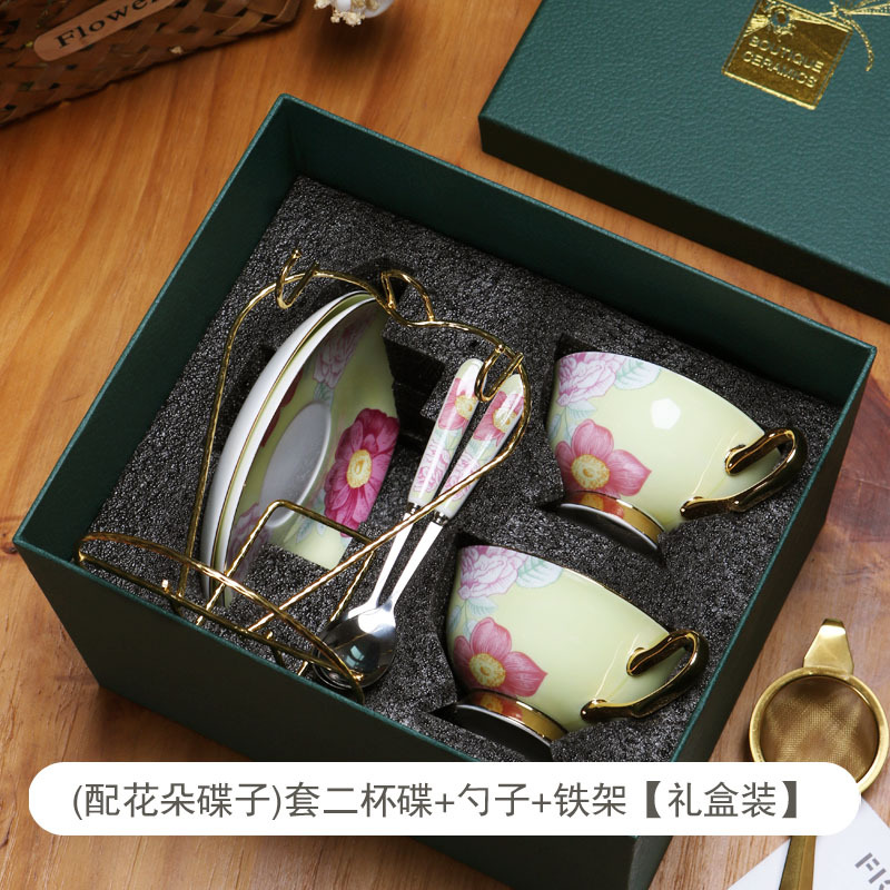 China de hueso taza de café y platillo traje hogar europeo lujo británico tarde té Taza de cerámica juego de té caja de regalo traje