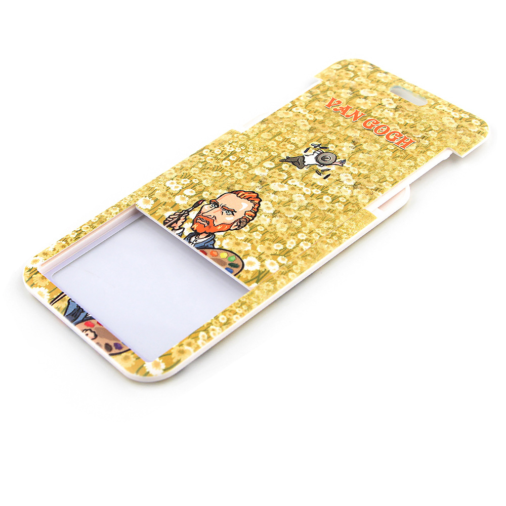 Metal Material Cartoon Pattern Novelty Style Art Style Van Gogh Lanyard Card Cover Student School Card Bus Pass Shuttle Card Access Control Card Double-sided Printed Mobile Phone Strap