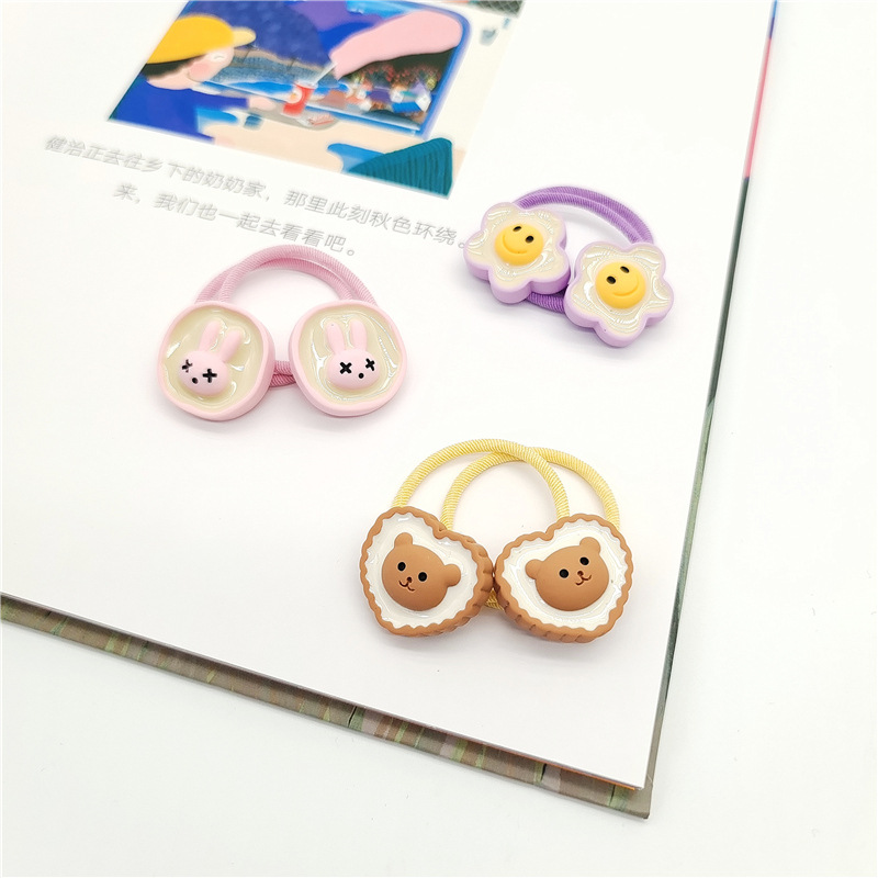 Cuerda de pelo para niños banda de pelo Super Cute Cartoon All-Match Chica gargantilla banda de pelo cuerda de pelo nuevo color caramelo lindo de dibujos animados