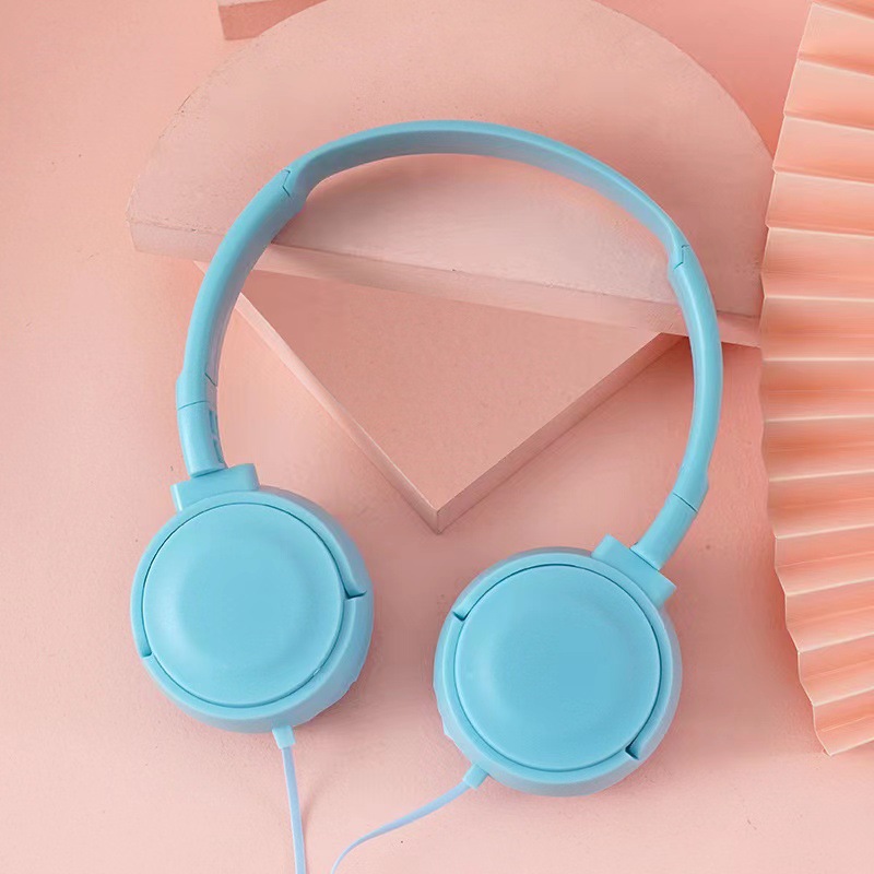 Transfronterizo auriculares MZ-026 macaron cinta micrófono con cable para niños auriculares de control de alambre auriculares de la computadora al por mayor