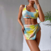 Foreign trade ins Ladies Swimwear Paige Split Swimsuit wholesale Europe and America tie-dyed Three Bikini