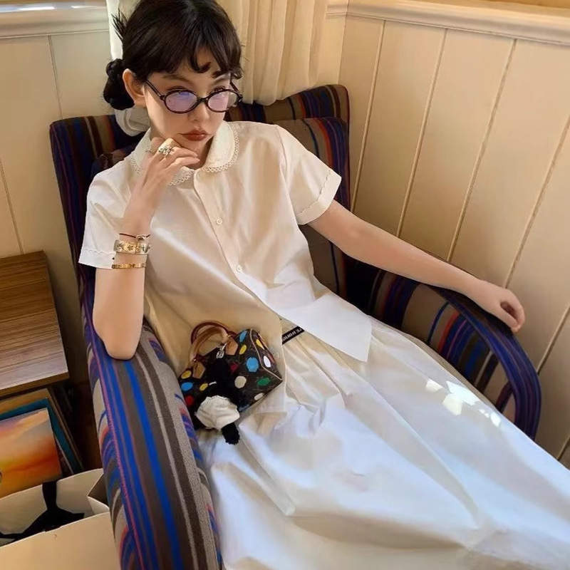 Jacquard Cotton Linen Shirt for Women 221 Stylish Short-Sleeved 2025 Summer New Fashion Age-Reducing Shirt