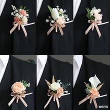 森系香槟手腕花胸花襟花新娘伴娘姐妹花结婚摄影服装配饰商务婚礼