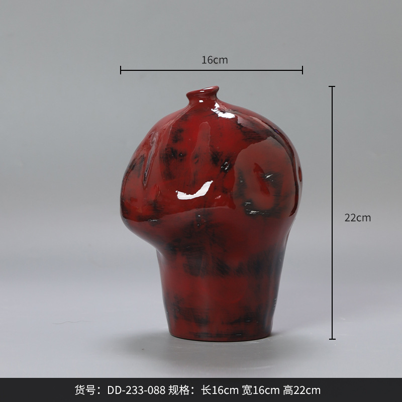 Best west陶磁器デザイナーの正規品陶磁器花瓶置物リビングルーム家庭用ソフト装飾品民宿花器|undefined