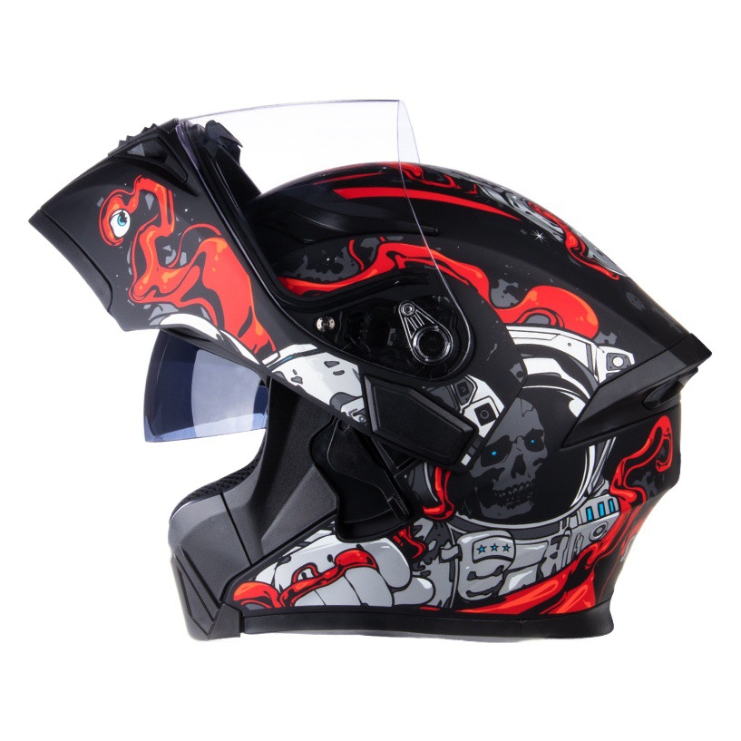 jiekai motorcycle helmet men's and women's motorcycle full helmet full-covered exposed helmet winter generation electric car safety helmet