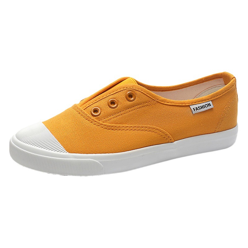2026 Autumn New Canvas Shoes for Female Students, Slip-On Lazy Shoes, Korean Style Casual White Shoes, Harajuku Style Sneakers