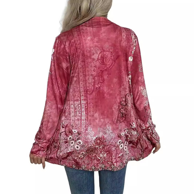 Spring and Autumn New Fashion All-match Outer Coat Long Cardigan Ethnic Style Cotton and Linen Knitted Fairy Elegant