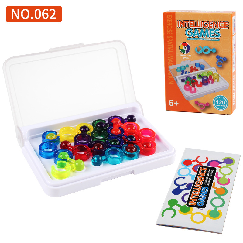Exportación transfronteriza cerebro entrenamiento de pensamiento lógico juegos de mesa rompecabezas inteligente juegos de bolsillo juguetes de perlas de color