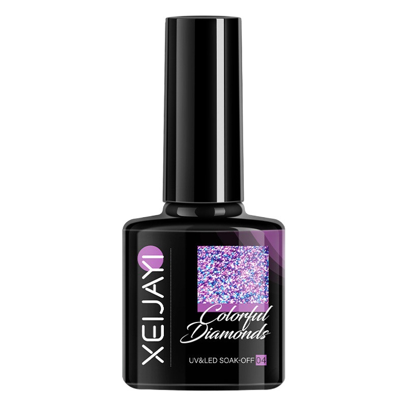 Gel UV con Brillo de Diamante Multicolor, Secado, Capa de sellado, Refuerzo para Salón de Uñas image 1