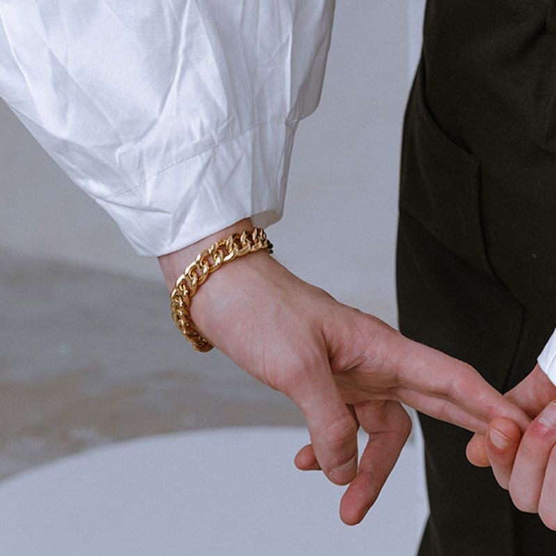 Hip-Hop Geometric Titanium Steel Bracelets 1 Piece