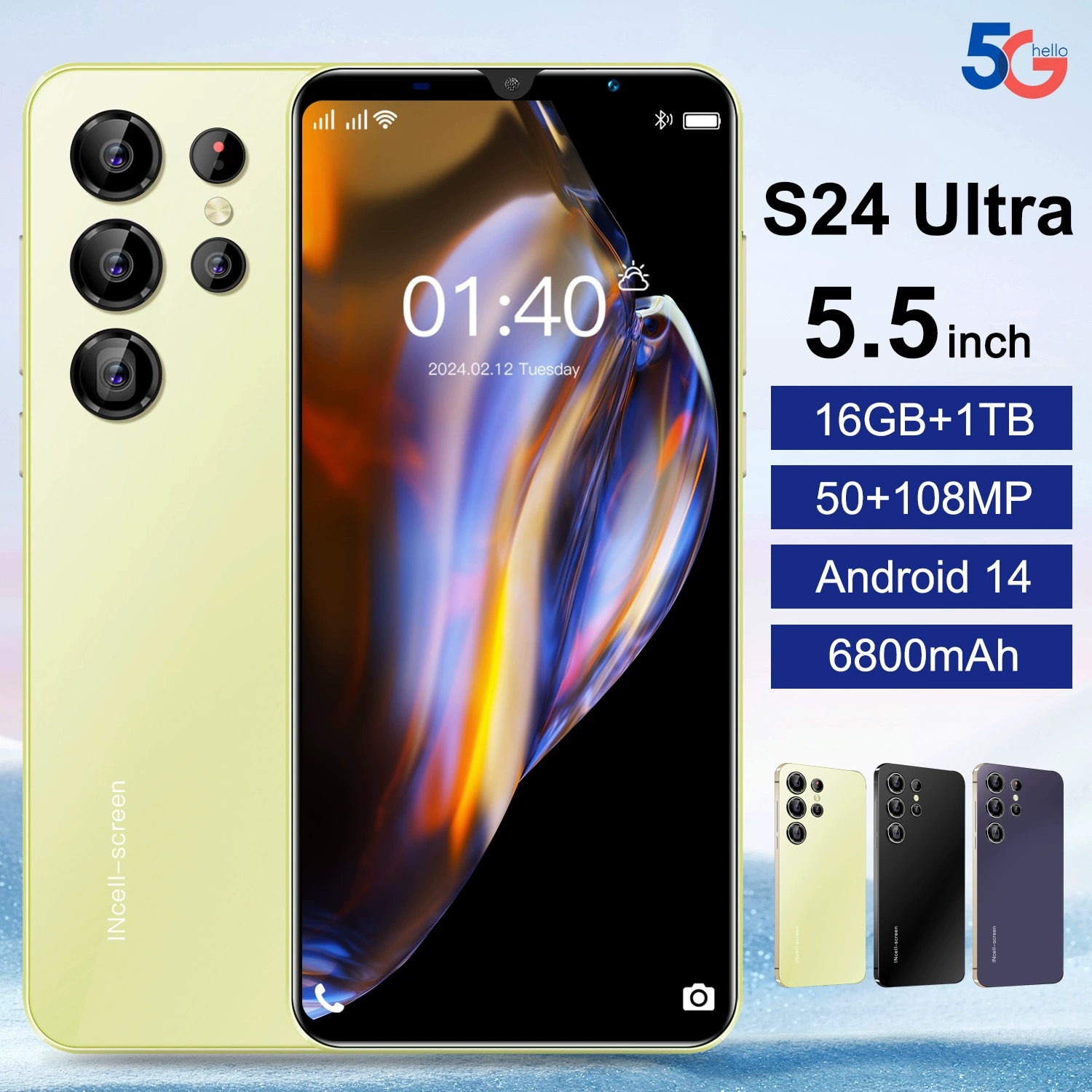 (Кросс-бордер торговля), S24, мобильный телефон, смартфон, S24 Ultra, 5,5 дюйма, Android
