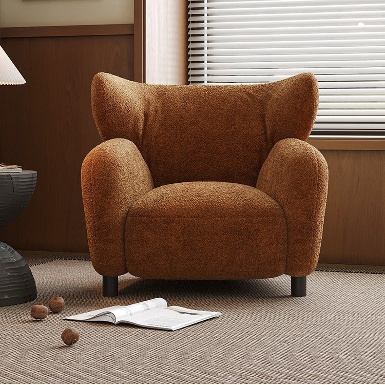 French Mid-Century Style Mermaid Sofa Chair Designer Single Sofa Chair Retro B&B Leisure Chair Bedroom Living Room