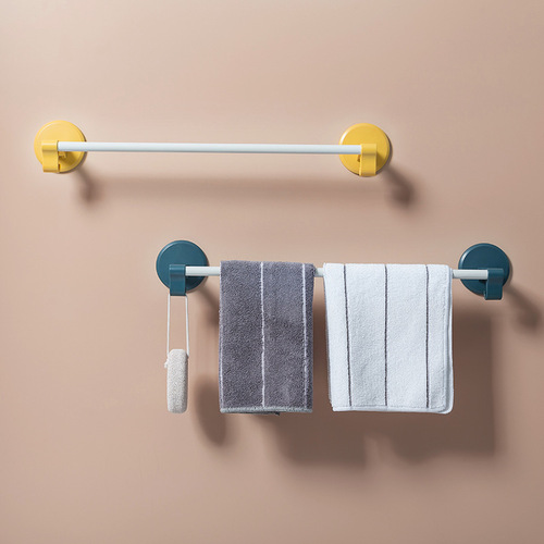 Manufacturer wholesale creative seamless adhesive single pole towel rack plastic bathroom bathroom towel slipper rack