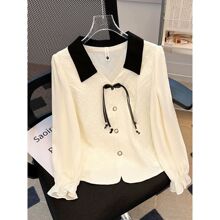 新中式国风盘扣长袖衬衫女2025早秋季法式小香风上衣气质小衫
