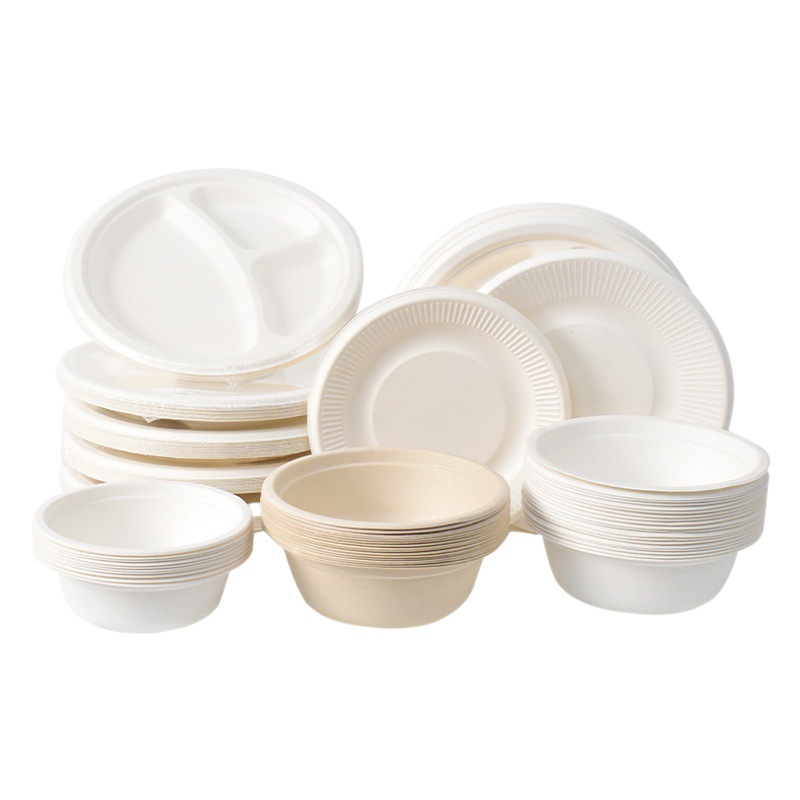 Desechable caja de almuerzo respetuosa del medio ambiente hogar grado alimenticio microondas calefacción degradable almuerzo caja de embalaje para llevar