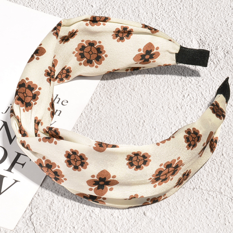 Retro Printed Wide-brimmed Headband display picture 6