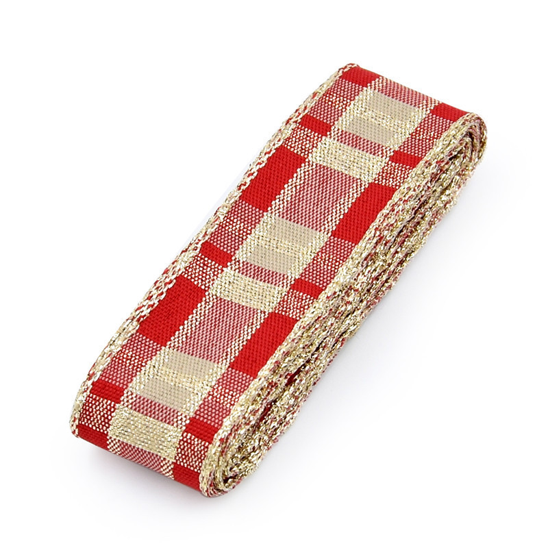Transfronterizo nuevo oro cebolla cuadrada cinta de regalo de Navidad decoración tejida cinta jacquard borde de alambre 2 yardas