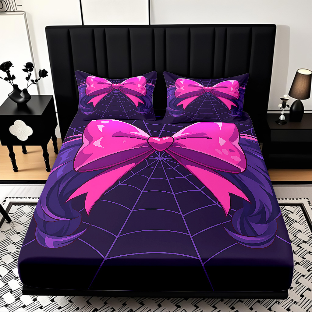 TEMU / JIT abrasión cama caseta serie de arco multicolor impresión digital 3D ropa de cama para dibujar se puede ajustar