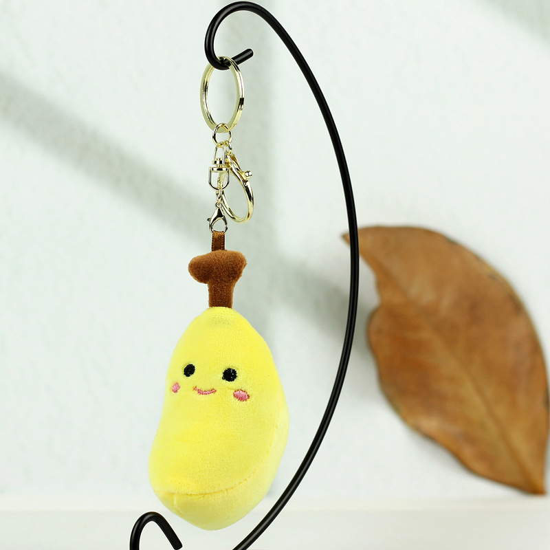 Red en línea lindos bonitos colgantes de frutas pequeñas plátanos juguetes de peluche muñecas bolsas colgantes llaveros muñecas de tela