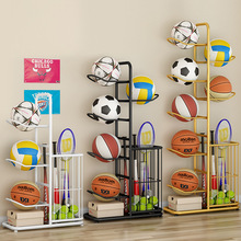 篮球收纳架家用球架排球羽毛球拍儿童篮球筐健身器材摆放整理架子
