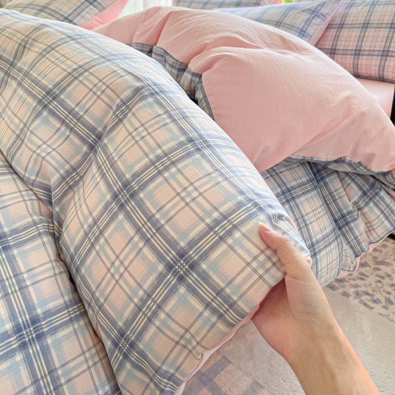 Classe A algodón puro sin impresión de aire cuatro piezas de ropa de cama de algodón lavable, cama de cama de algodón dormitorio de estudiantes de tres piezas