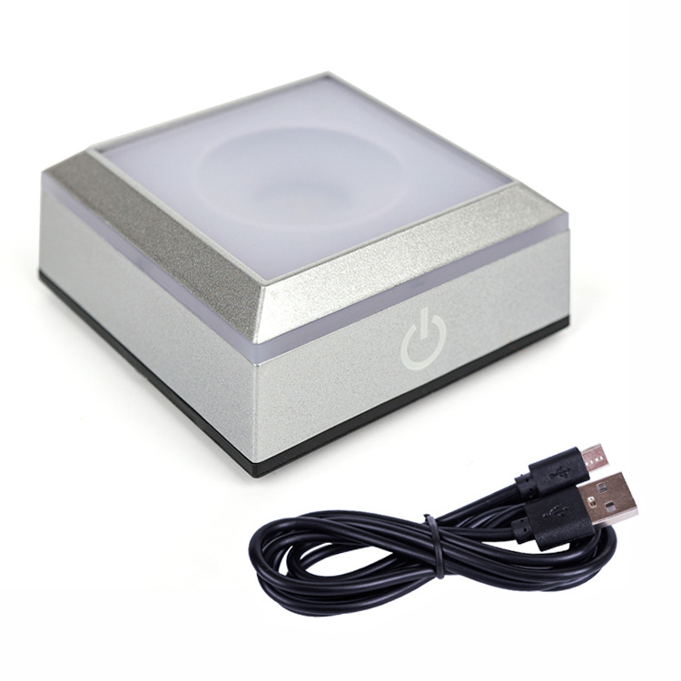 Nuevo cristal 3D 558 cubo 80 bola de cristal de detección táctil colorido Luz Blanca Seis métodos de flash de doble capa de soporte de la lámpara cuadrada