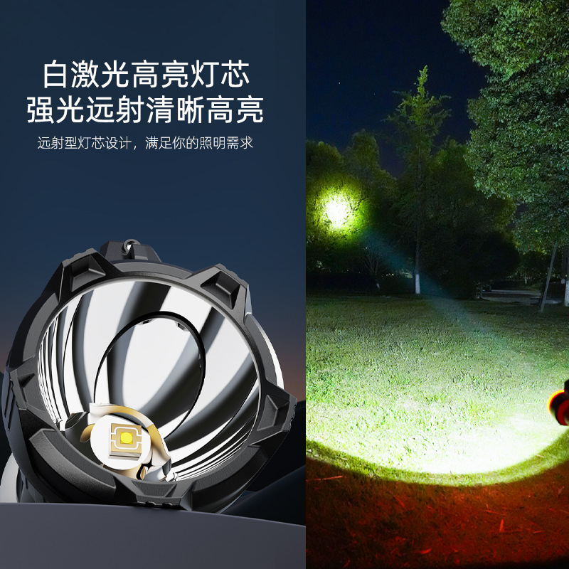 Camping transfronterizo luz de campo colorida cadena de luz láser rojo y blanco mecha de luz de dedo estrella luz de camping al aire libre