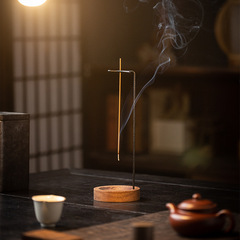 Upside-down incense decoration, fine sandalwood base, leisurely elegant incense burner decoration, base, Zen wooden incense hanging ash stove