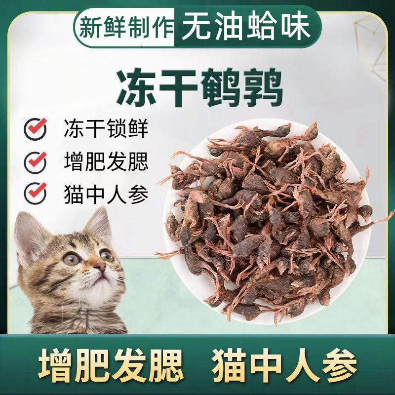 Freeze-Dried Small Quail Cat Snacks for Fattening and Cheek Nutrition, Pure Meat Snacks for Cats and Dogs, Dalizhi