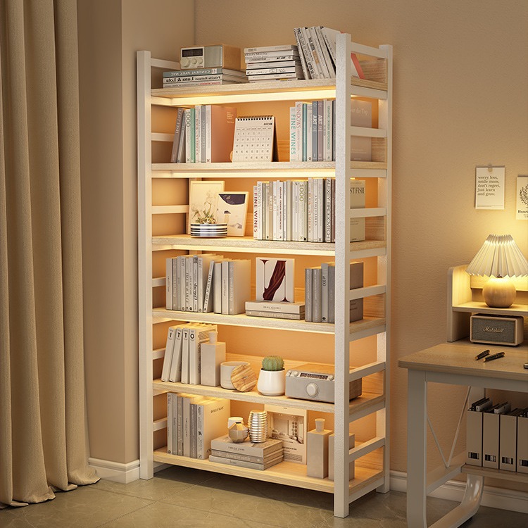 Estante de libro estante de piso estante de almacenamiento estante de almacenamiento multicapa de hierro forjado estante de almacenamiento simple de sala de estar dormitorio