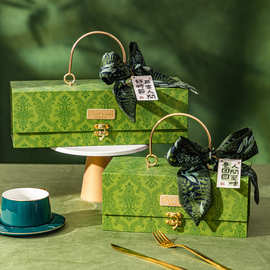 花茶月饼礼盒中秋硬盒金属手提6粒装8个装高级感2025盒子商务定制