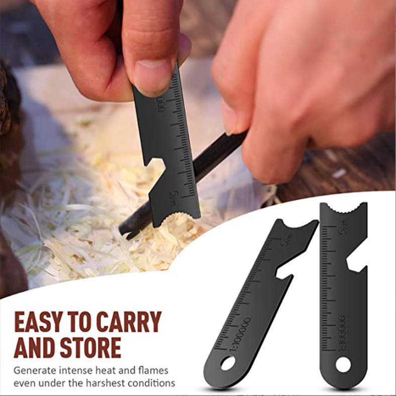 Firestone raspador multifunción Firestone raspador firerod raspador cuchilla Regla de medición abridor de botellas raspador
