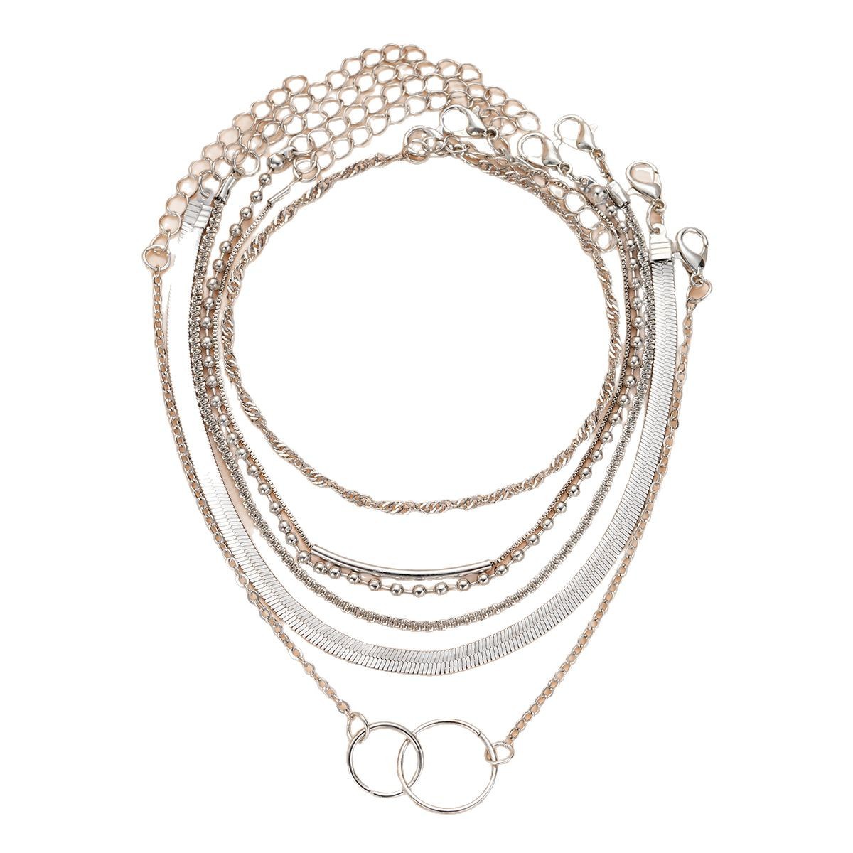 Transfronterizos Europa y América playa ocio personalidad estrella estrella de doble anillo tobillar 6 piezas insertadas simple tobillar cadena mujer image 6