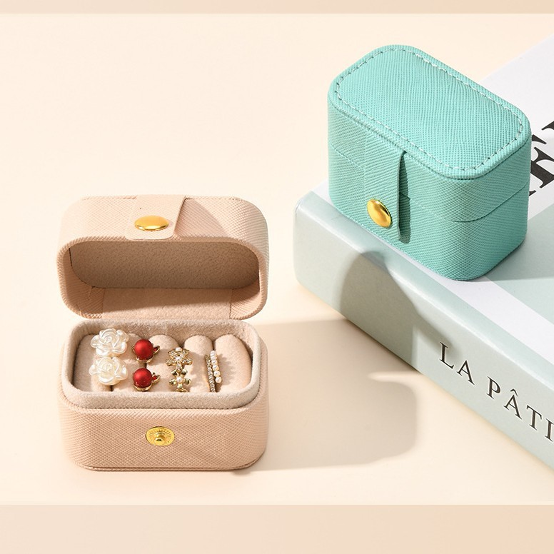 Mini caja de anillo, pendientes portátiles, caja de joyería, caja de almacenamiento de anillo coreano, caja de joyería portátil transfronteriza
